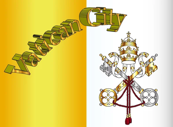 Représentation Drapeau Cité Vatican Avec Texte Déclarant Nom — Image vectorielle