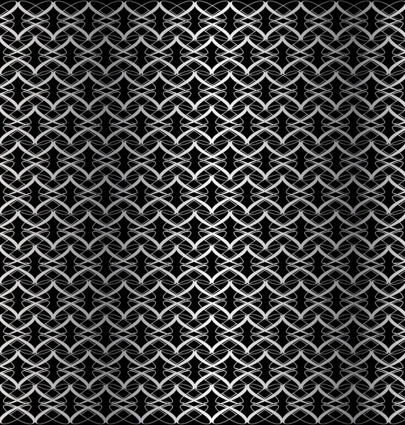 Black Silver Linked Pattern Background — Stok Vektör
