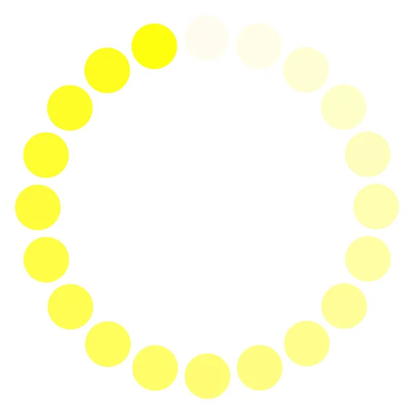 Een Cirkel Van Gele Stippen Eacj Het Verkrijgen Van Een — Stockvector