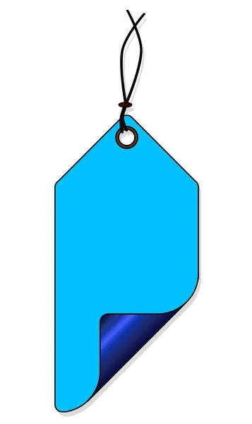 Een Blauwe Winkel Kledingstuk Product Verkoop Korting Krullende Tags Een — Stockvector