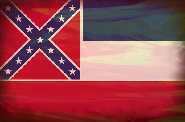 Vlag Van Amerikaanse Staat Mississippi Met Grunge — Stockfoto