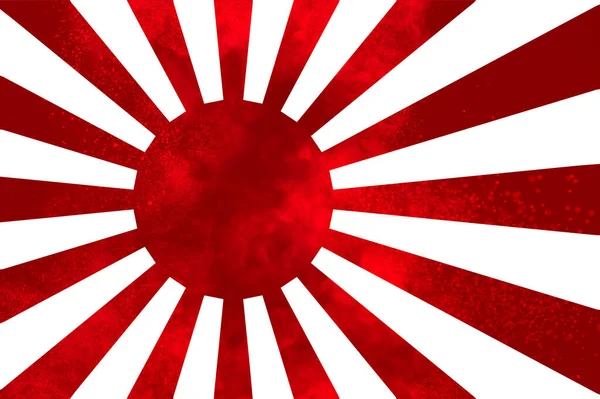 Sol Nascente Bandeira Japonesa Vermelho Branco Com Grunge — Fotografia de Stock