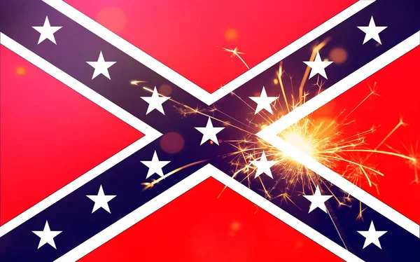 Die Flagge Der Eidgenossen Während Des Amerikanischen Bürgerkriegs Mit Einem — Stockfoto