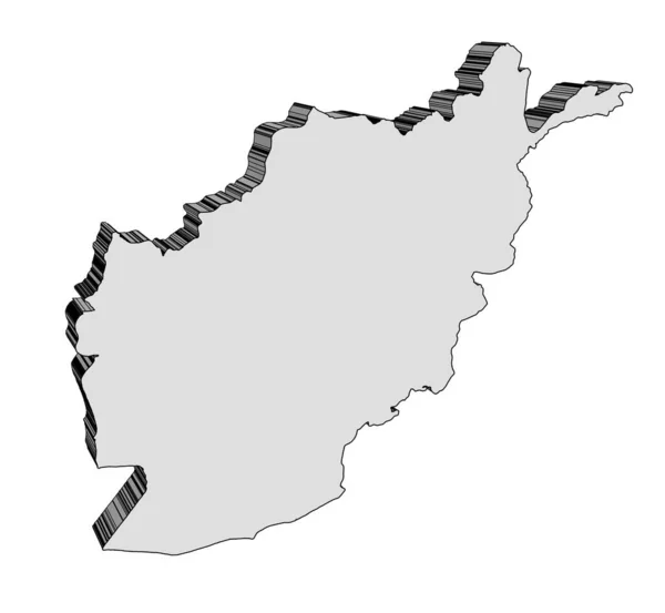 Obrysová Mapa Afghánistánu Vykreslování Siluety — Stockový vektor