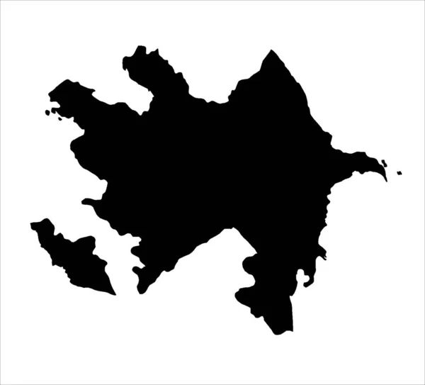 Mappa Silhouette Azerbaigian Isolata Bianco — Vettoriale Stock