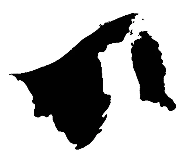 Umrisskarte Des Asiatischen Landes Brunei Vor Weißem Hintergrund — Stockvektor