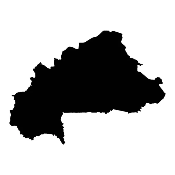 Burkina Faso Outline Silhouette Map Black White Background — Stock Vector