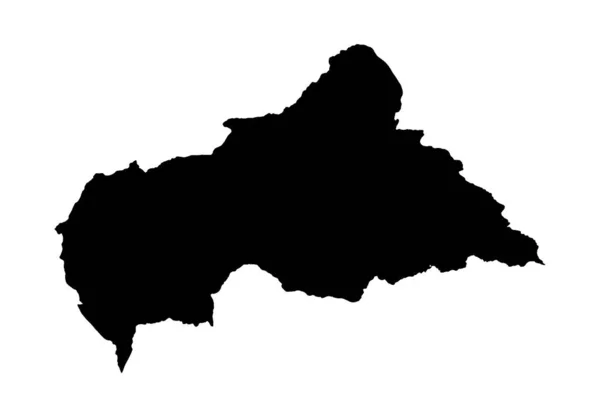 República Centroafricana Esboza Mapa Silueta Negro Aislado Sobre Fondo Blanco — Archivo Imágenes Vectoriales