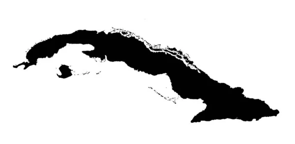 Mapa Silueta Blanco Del País Sudamericano Cuba — Vector de stock