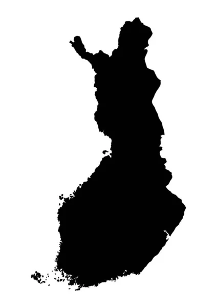 Delinear Mapa Silhueta Finlândia Sobre Fundo Branco — Vetor de Stock