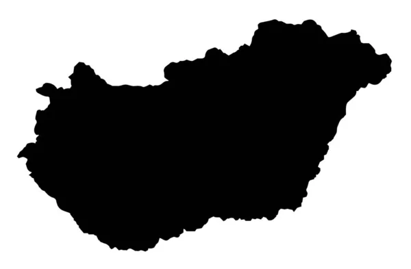Mapa Esboço Hungria Silhueta Sobre Fundo Branco —  Vetores de Stock