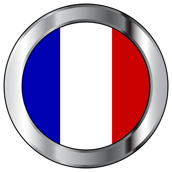 Drapeau National France Rouge Blanc Bleu Serti Bouton — Image vectorielle