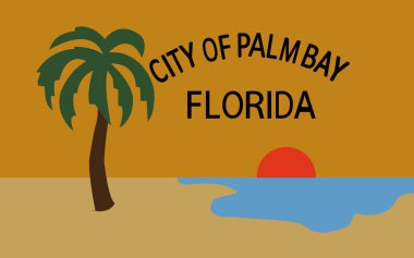 Palm Bay Florida şehrinin bayrağı.