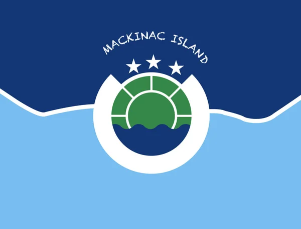 Flaga Miasta Nackinac Island City Michigan Usa — Wektor stockowy