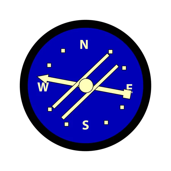 Typical Early Aircraft Dial Compass White Background — Stock Vector