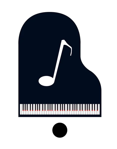 Αφηρημένη Άποψη Ενός Μαύρου Μεγάλου Πιάνου Και Σκαμπό Λευκό Φόντο — Διανυσματικό Αρχείο
