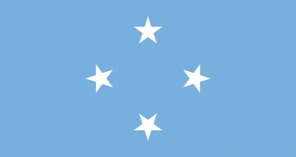 ミクロネシア連邦の旗は 4つの州を表す4つの星と明るい青色で輝いています — ストックベクタ