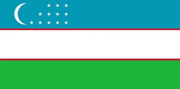 国色中的乌兹别克斯坦国旗 以月亮和星星为主题 — 图库矢量图片