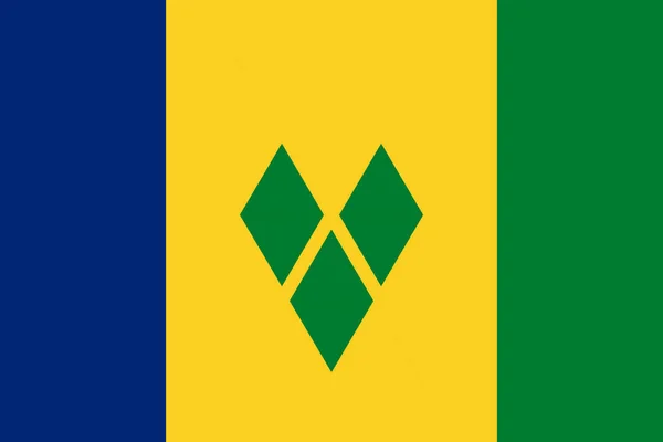 Vlag Van Saint Vincent Grenadines Carabeanin Blauw Geel Groen — Stockvector