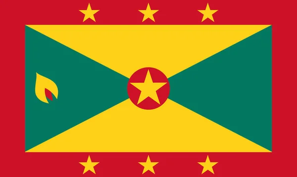 Flag Grenada Green Yellow Red — Stock vektor