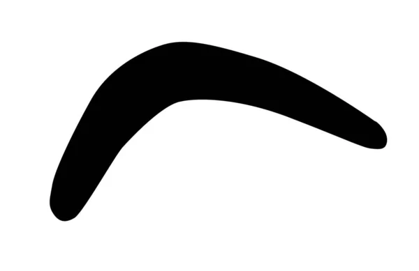 Typical Aboriginal Boomerang Silhouetted White Background — Archivo Imágenes Vectoriales