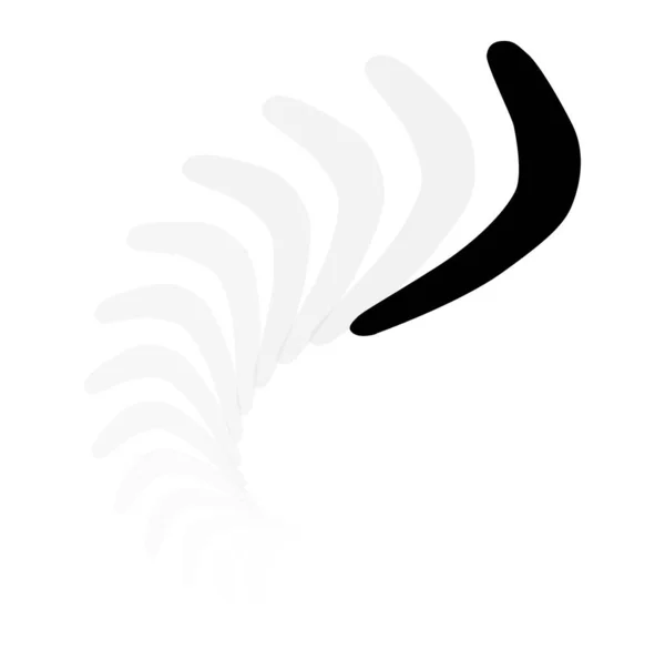 Typical Aboriginal Boomerang Silhouetted Spin White Background — Stok Vektör