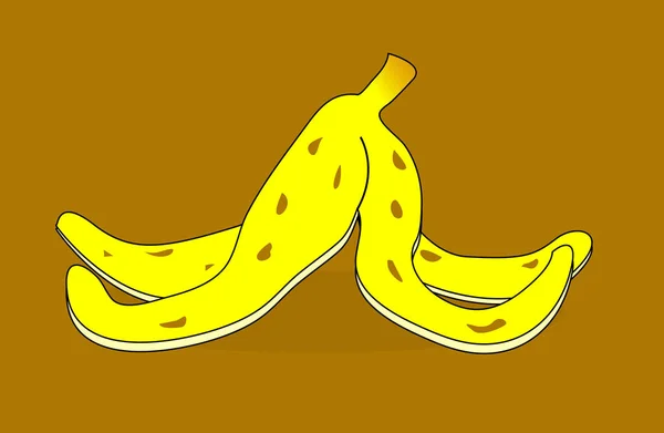 Абстрактна Жовта Мультяшна Бананова Шкіра Темними Позначками — стоковий вектор