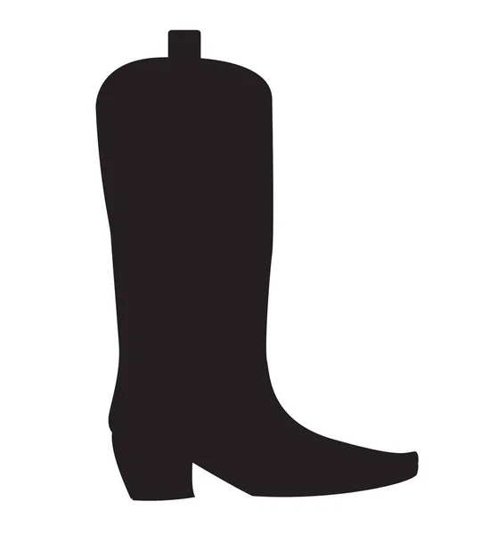 Isolated Cowboy Boot Black Silhouette — Stock vektor