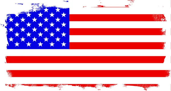 Stars Stripes Flag Red White Blue White Border Grunge — Image vectorielle