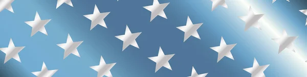 Several Solver Stars Pale Blue Metal Stripe Banner Background — Image vectorielle