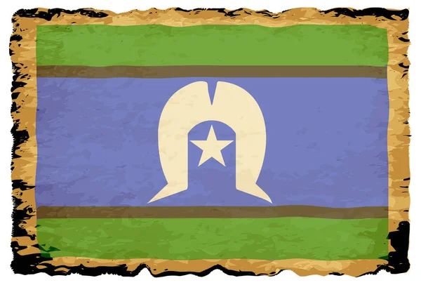 Torres Straits Islanders Flag Set Parchment Background Browns Shades Black — Stockvector