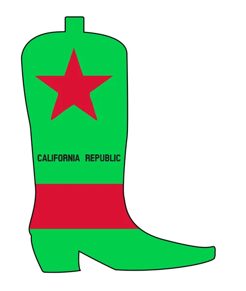 California State Flag Icons Set Typical Cowboy Boot Outline Isolated — Archivo Imágenes Vectoriales