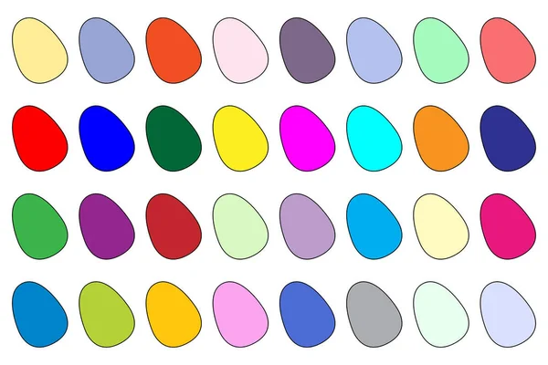 Een Kleurrijke Paaseieren Achtergrond Van Eieren Geïsoleerd Wit — Stockvector