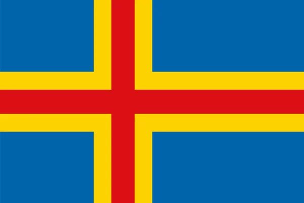 Flag Aland Autonomous Region Finland Blue Yellow Red — Image vectorielle
