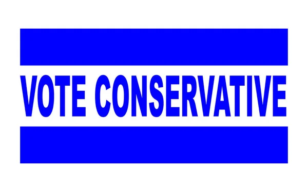 Blue Rubber Ink Stamp Mark Stating Vote Conservative White Background — Vector de stock