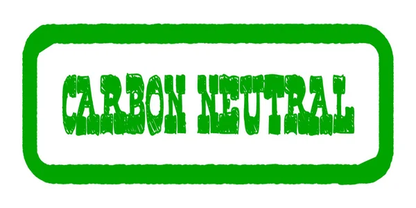 Green Rubber Ink Stamp Mark Stating Carbon Neutral White Background —  Vetores de Stock