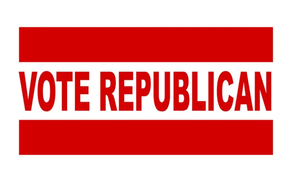 Red Rubber Ink Stamp Mark Stating Vote Republican White Background — Stock vektor