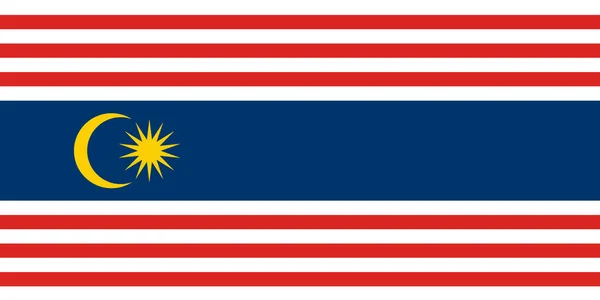 Flag City Kuala Lumpur Malaysia Moon Star Red White Stripes — стоковый вектор