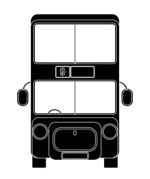 Big Double Decker Cartoon Style London Bus White Background — Image vectorielle