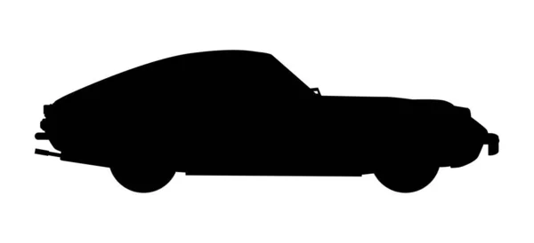 Classic Old Generic British Hard Top Sports Car Black Silhouette — Archivo Imágenes Vectoriales