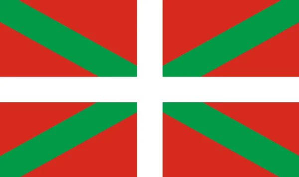 Drapeau Communauté Autonome Espagne Pays Basque Avec Fond Rouge Croix — Image vectorielle