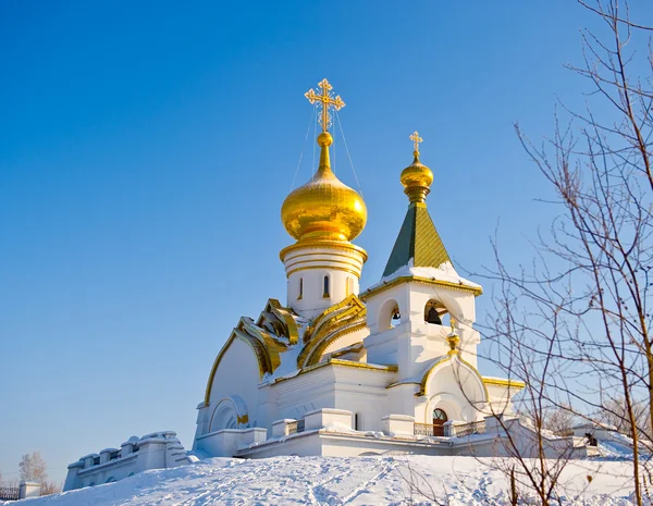 Rusland. winter tempel van de seraf sarovskogo Stockafbeelding