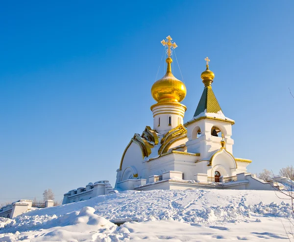 Rusland. winter tempel van de seraf sarovskogo Rechtenvrije Stockfoto's