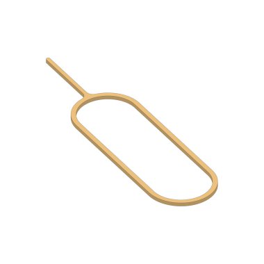 Edgector. Akıllı telefon tepsisinden SIM kartları çıkarmak için bir klip. İnce metal tel anahtarı