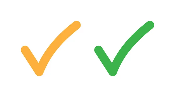 Groene Oranje Teken Vink Het Rechter Icoon Aan Vectormarkeringsteken Correct — Stockvector