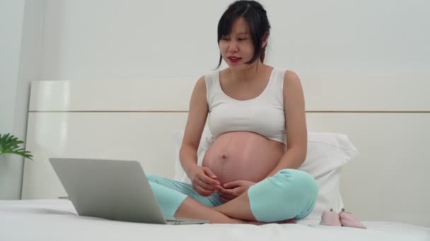 Entwicklung Eines Kommunikationskonzepts Für Babys Schwangere Bei Einer Videokonferenz Mit — Stockvideo