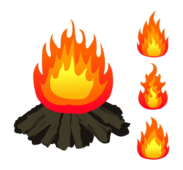 Fuego de campamento — Vector de stock