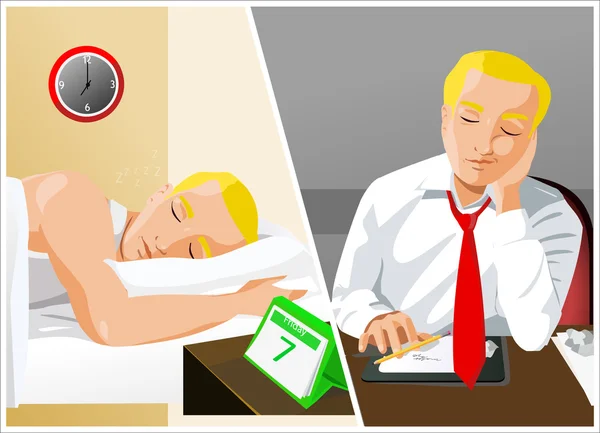 Empresario durmiendo — Vector de stock