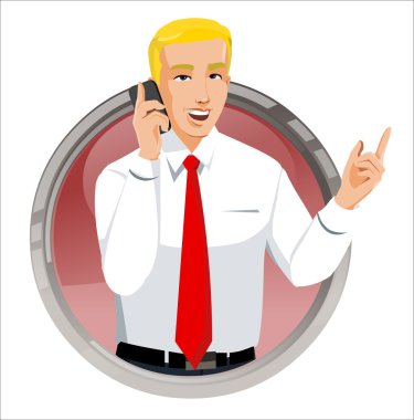 İş adamı telefonda.