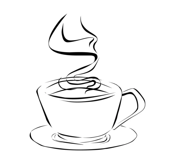 Καφέ στο silhoutte — Διανυσματικό Αρχείο